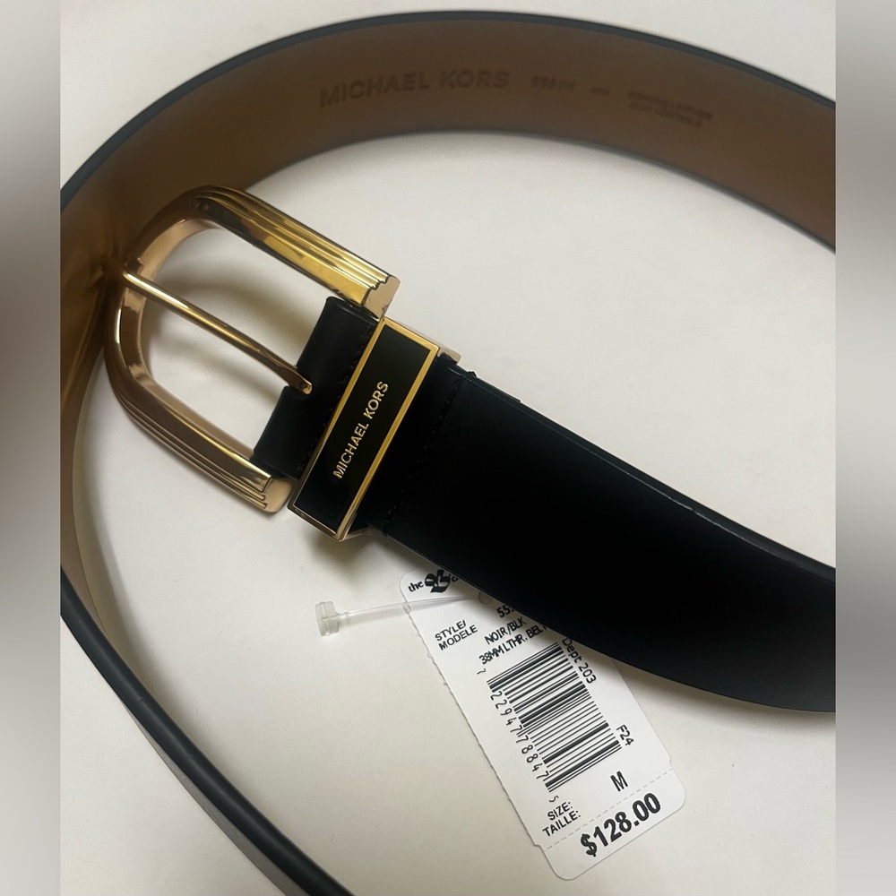 Michael Kors Black Leather Belt